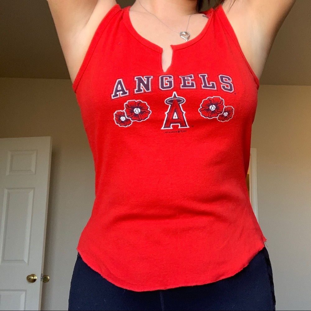 Red Los Angeles Angels Tank Top